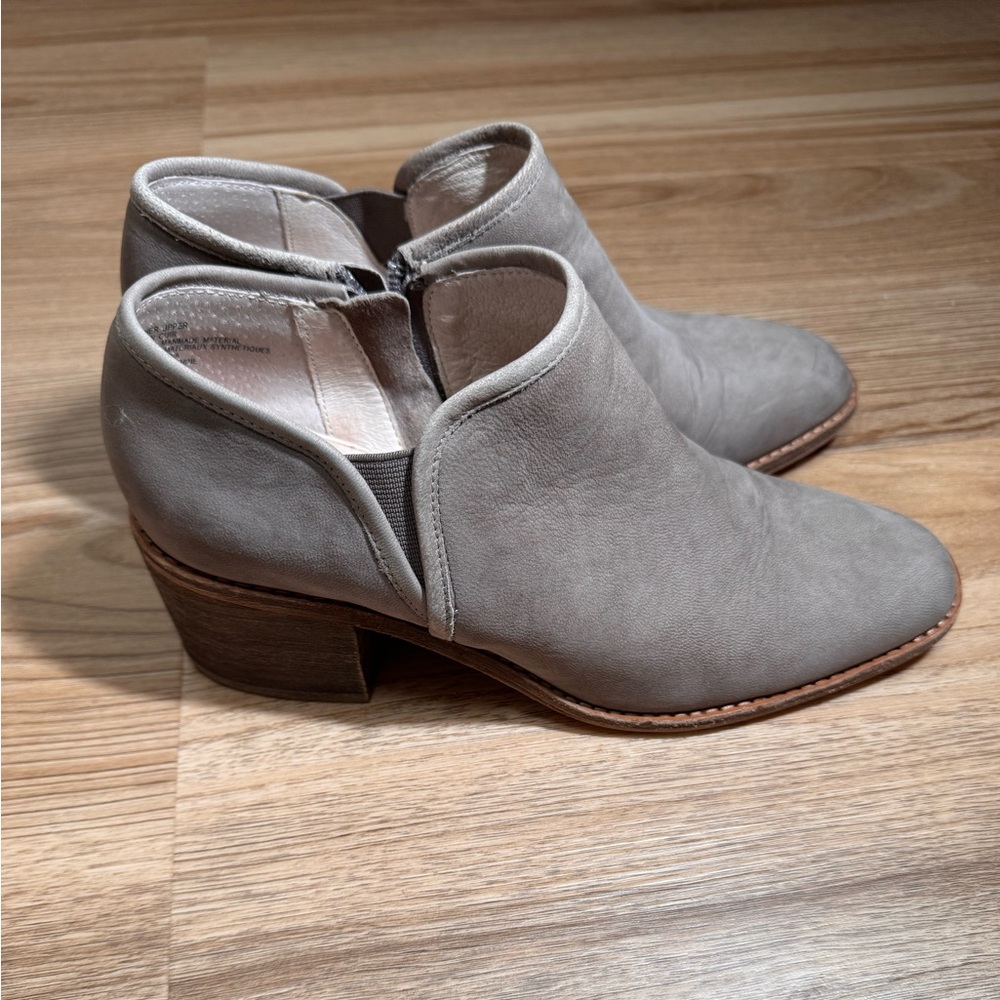 Caslon Greige Ankle Boots with Block Heel